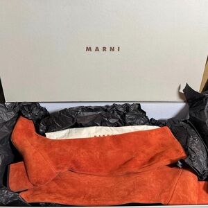 Marni Vibrant Orange Suede Footwear